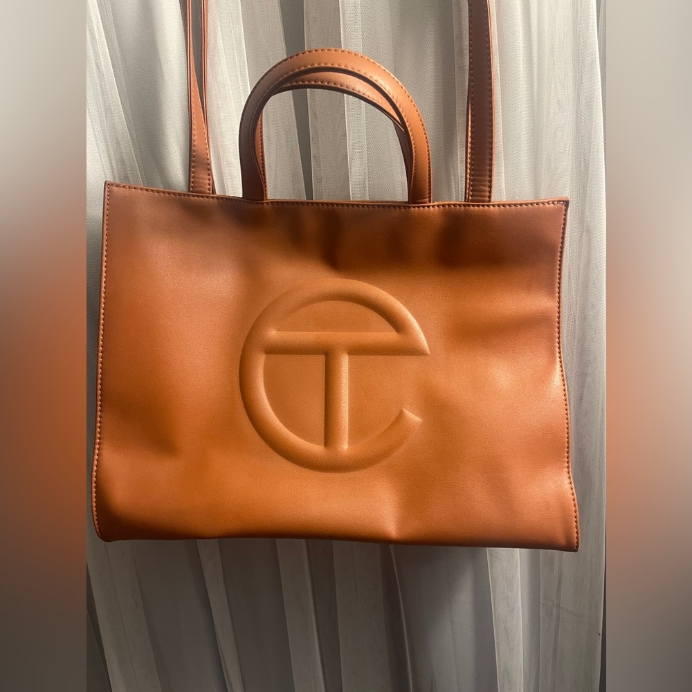 Telfar Brown Leather Shopping Tote